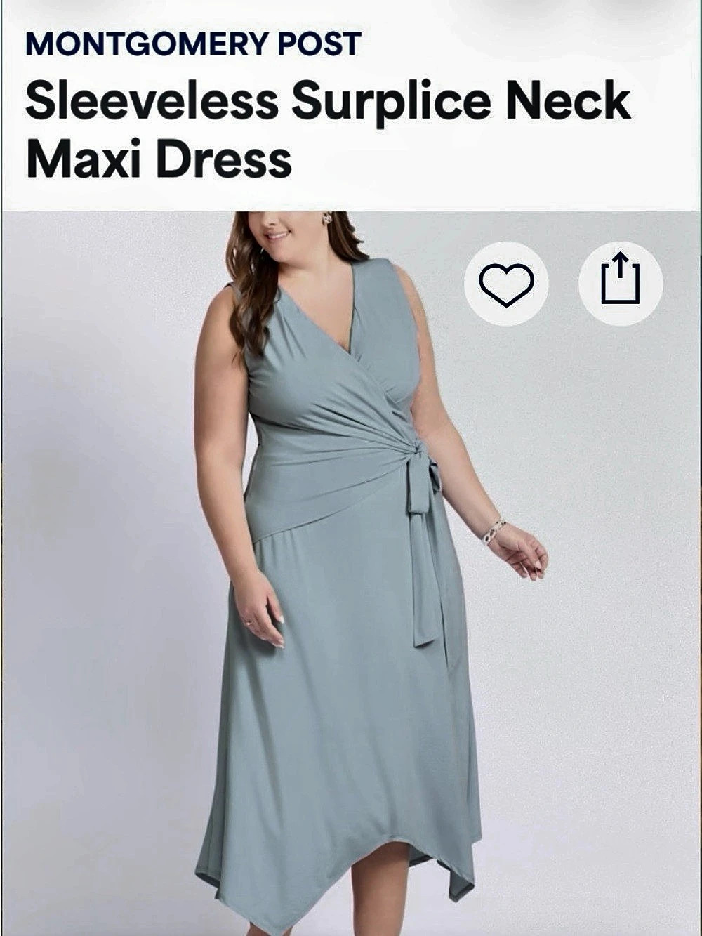 Montgomery Post Sleeveless Surplice Neck Maxi Dress 1X Stitch Fix